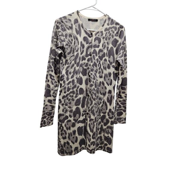 Cyrus Cashmere Silk Blend Long Animal Print Carsigan Sweater Woemn's Size M - Picture 1 of 6